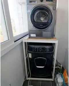 세탁기 위 건조기 랙