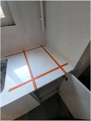 인덕션 매립 자리 만들기 작업 과정 2
